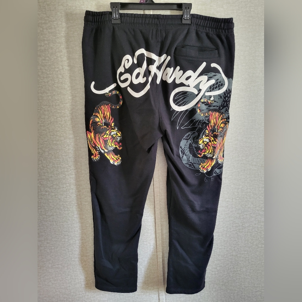 Ed Hardy Black Pants with Artistic Tiger Logo